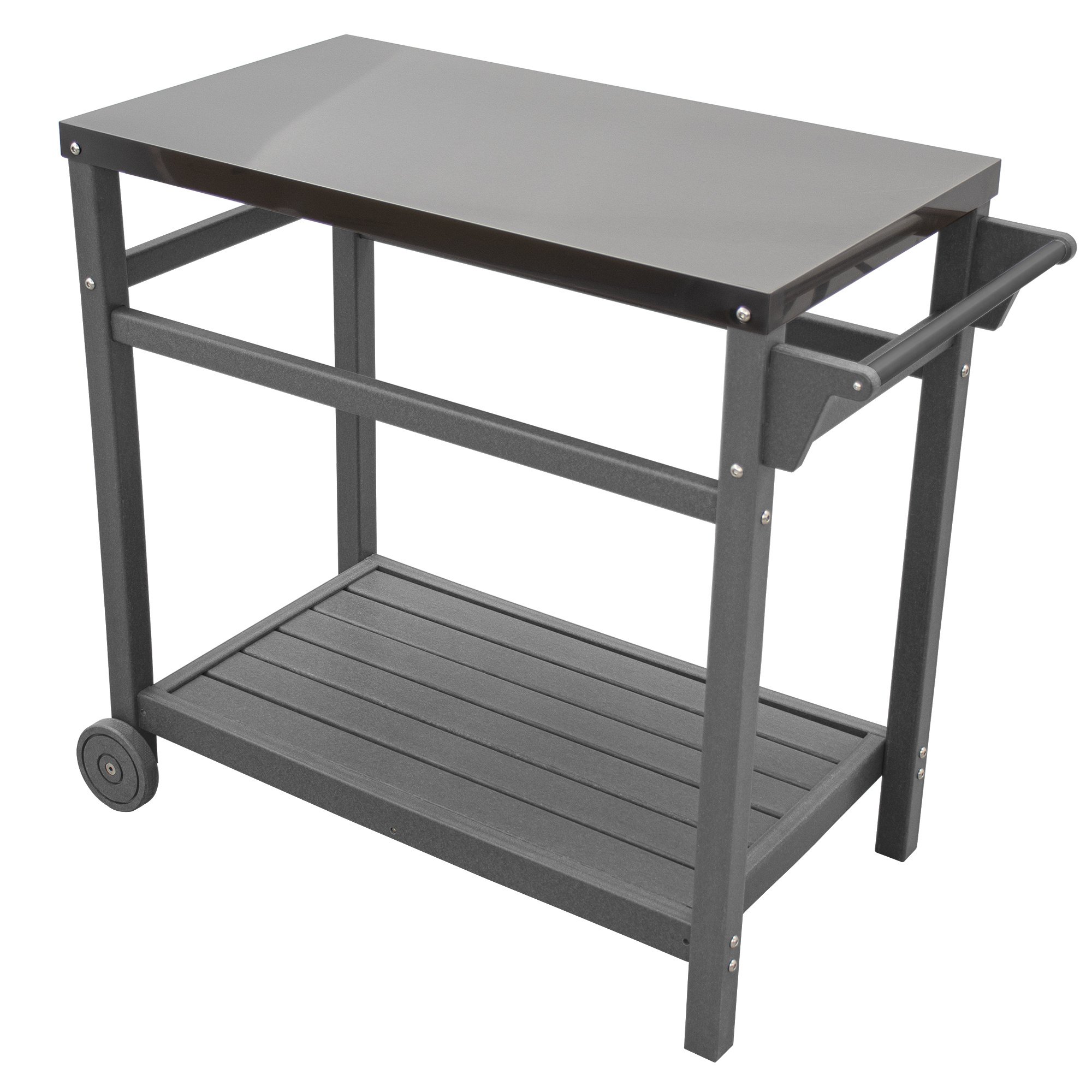 Outdoor Prep Dining Table; Movable Pizza Oven Stand; Stainless Steel Patio Bar Cart; Patio Grilling Backyard BBQ Grill Cart Outdoor Prep Dining Table; Movable Pizza Oven Stand; Stainless Steel Patio Bar Cart; Patio Grilling Backyard BBQ Grill Cart